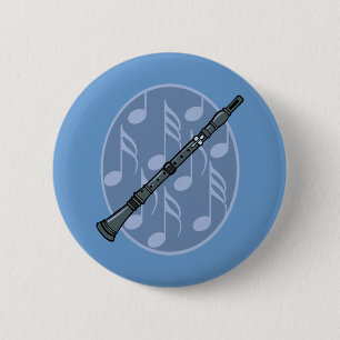 Badge Rond 5 Cm Bouton de musique de clarinette