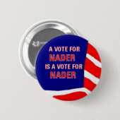 Badge Rond 5 Cm Bouton de Nader de vote (Devant & derrière)