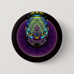 Badge Rond 5 Cm Bouton de naissance de fractale
