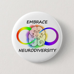 Badge Rond 5 Cm Bouton de Neurodiversity d'étreinte