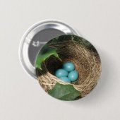 Badge Rond 5 Cm Bouton de nid de Robin (Devant & derrière)