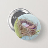 Badge Rond 5 Cm Bouton de nid d'oiseaux (Devant & derrière)