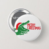 Badge Rond 5 Cm Bouton de Noël d'alligator (Devant & derrière)