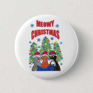 Badge Rond 5 Cm Bouton de Noël de Meowy