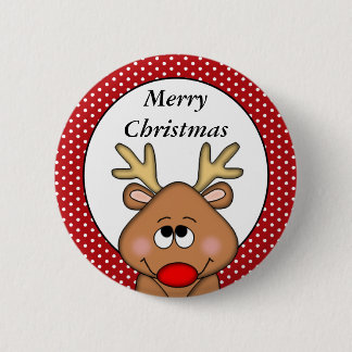 Badge Rond 5 Cm Bouton de Noël de rennes personnalisé