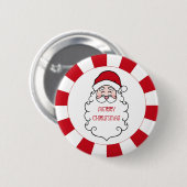 Badge Rond 5 Cm Bouton de Noël du Père Noël (Devant & derrière)