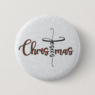 Badge Rond 5 Cm Bouton de Noël Jésus