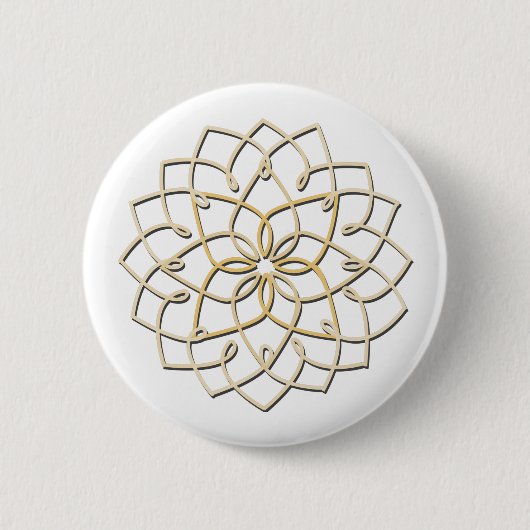 Badge Rond 5 Cm Bouton de noeud de Lotus (blanc) (Devant)