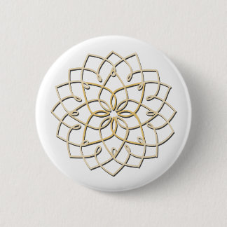 Badge Rond 5 Cm Bouton de noeud de Lotus (blanc)