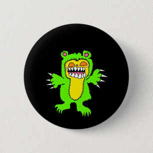 Badge Rond 5 Cm Bouton de nounours diabolique