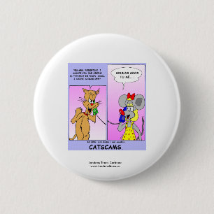 Badge Rond 5 Cm Bouton de nouveauté de dessin animé de chat drôle