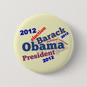 Badge Rond 5 Cm Bouton de nuage de réélection de Barack Obama