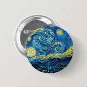Badge Rond 5 Cm Bouton de nuit Van Gogh Starry (Devant & derrière)
