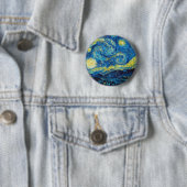 Badge Rond 5 Cm Bouton de nuit Van Gogh Starry (En situation)