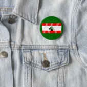 Badge Rond 5 Cm Bouton de ondulation de drapeau du Liban (En situation)