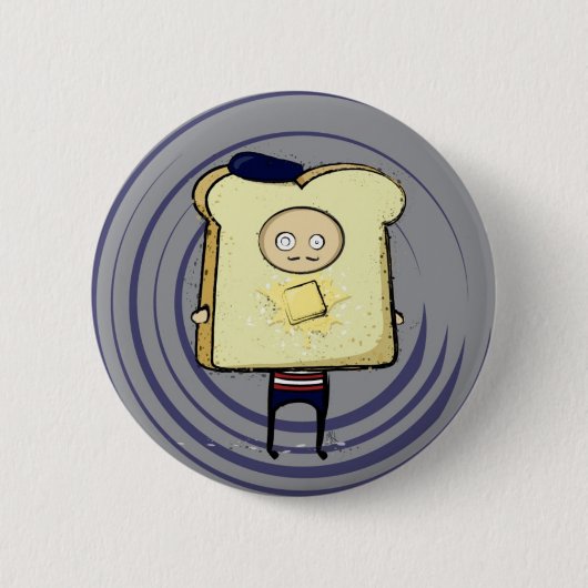 Badge Rond 5 Cm Bouton de pain grillé français (Devant)