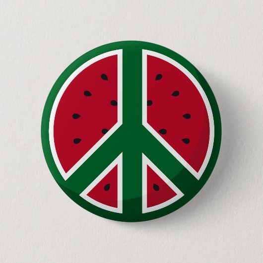 Badge Rond 5 Cm Bouton de paix de pastèque (Devant)