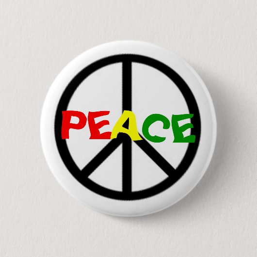 Badge Rond 5 Cm Bouton de paix de Rasta (Devant)