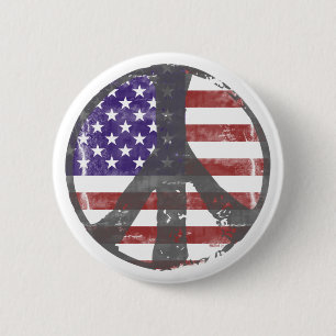 Badge Rond 5 Cm Bouton de paix des Etats-Unis