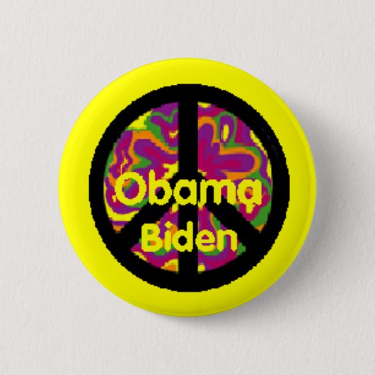 Badge Rond 5 Cm Bouton de paix d'Obama Biden (Devant)