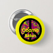 Badge Rond 5 Cm Bouton de paix d'Obama Biden (Devant & derrière)