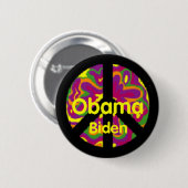 Badge Rond 5 Cm Bouton de paix d'Obama Biden (Devant & derrière)
