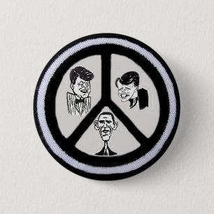 Badge Rond 5 Cm Bouton de paix d'Obama/JFK/RFK