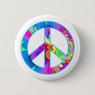 Badge Rond 5 Cm Bouton de palette d'été de signe de paix