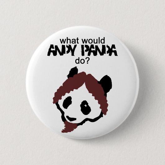 Badge Rond 5 Cm Bouton de panda d'Andy (Devant)
