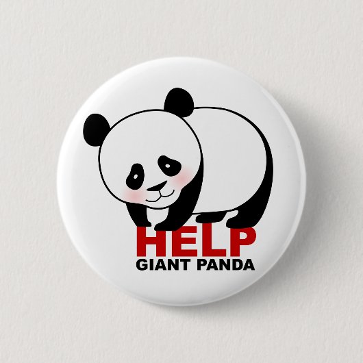 Badge Rond 5 Cm Bouton de panda géant d'aide (Devant)