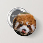 Badge Rond 5 Cm Bouton de panda rouge (Devant & derrière)