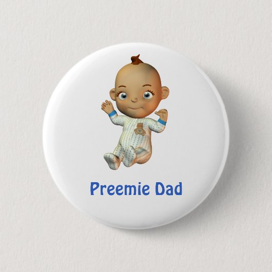 Badge Rond 5 Cm Bouton de papa de Preemie (Devant)