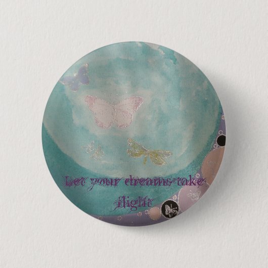 Badge Rond 5 Cm Bouton de papillon (Devant)