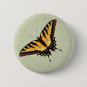 Badge Rond 5 Cm Bouton de papillon de machaon de tigre