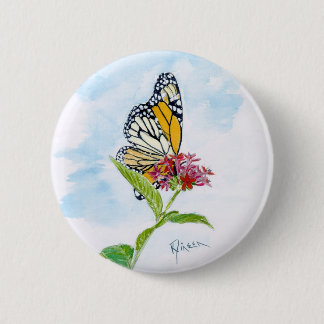 Badge Rond 5 Cm Bouton de papillon de monarque