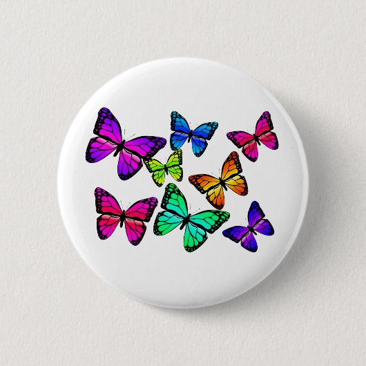 Badge Rond 5 Cm Bouton de papillons (Devant)