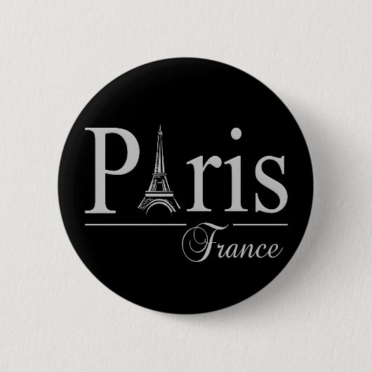 Badge Rond 5 Cm Bouton de Paris France (Devant)