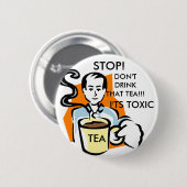 BADGE ROND 5 CM BOUTON DE PARTIE D'ANTI-TEA (Devant & derrière)