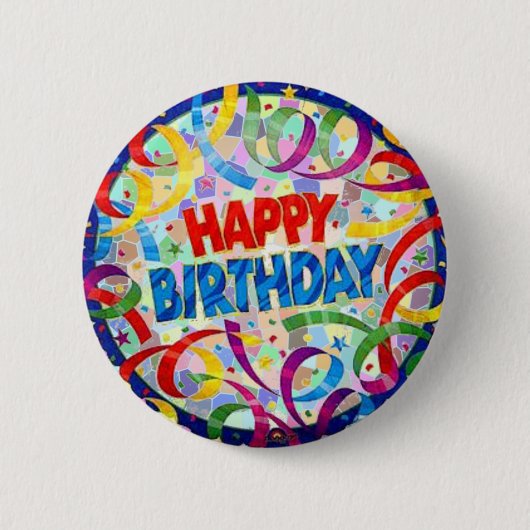 Badge Rond 5 Cm Bouton de partie de joyeux anniversaire (Devant)