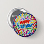 Badge Rond 5 Cm Bouton de partie de joyeux anniversaire (Devant & derrière)