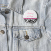 Badge Rond 5 Cm Bouton de partie de mariage damassé (En situation)