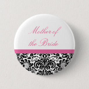 Badge Rond 5 Cm Bouton de partie de mariage damassé