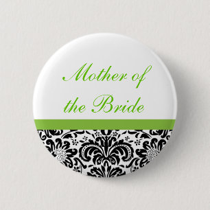Badge Rond 5 Cm Bouton de partie de mariage damassé