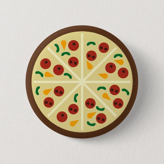 Badge Rond 5 Cm Bouton de partie de pizza de KRW (Devant)
