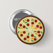 Badge Rond 5 Cm Bouton de partie de pizza de KRW (Devant & derrière)