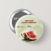 Badge Rond 5 Cm Bouton de pastèque du parc de la Réunion familiale (Devant & derrière)