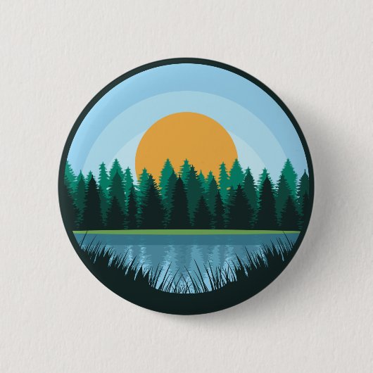 Badge Rond 5 Cm Bouton de paysage de lac (Devant)