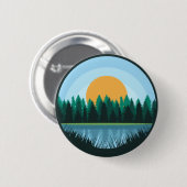Badge Rond 5 Cm Bouton de paysage de lac (Devant & derrière)
