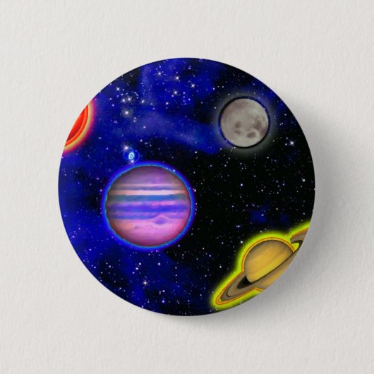 Badge Rond 5 Cm Bouton de peinture de l'espace (Devant)