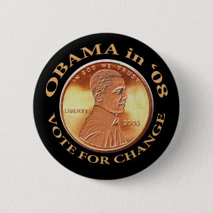 Badge Rond 5 Cm Bouton de penny d'Obama